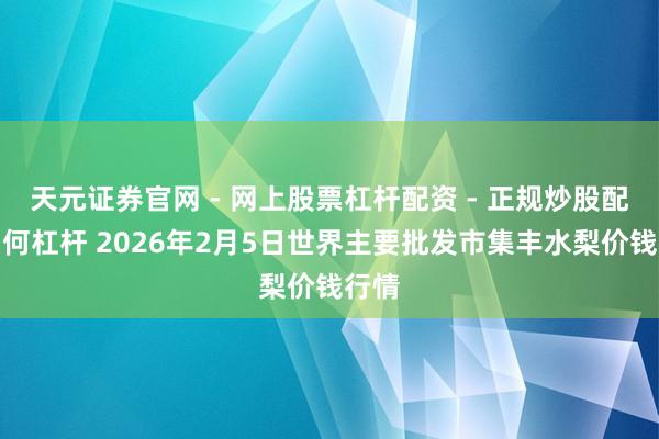 天元证券官网 - 网上股票杠杆配资 - 正规炒股配资如何杠杆 2026年2月5日世界主要批发市集丰水梨价钱行情