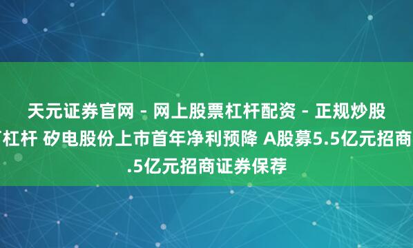天元证券官网 - 网上股票杠杆配资 - 正规炒股配资如何杠杆 矽电股份上市首年净利预降 A股募5.5亿元招商证券保荐