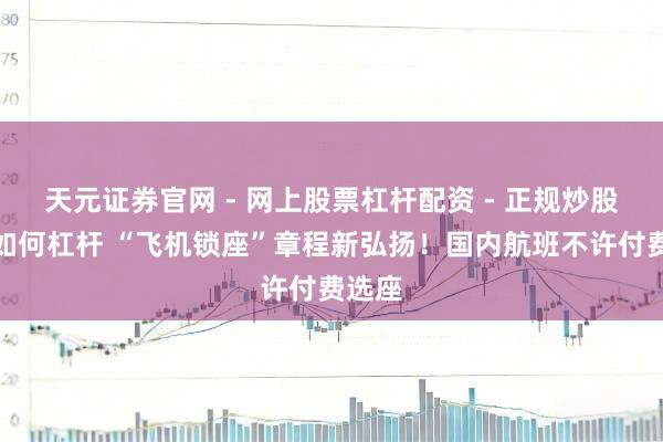 天元证券官网 - 网上股票杠杆配资 - 正规炒股配资如何杠杆 “飞机锁座”章程新弘扬！国内航班不许付费选座