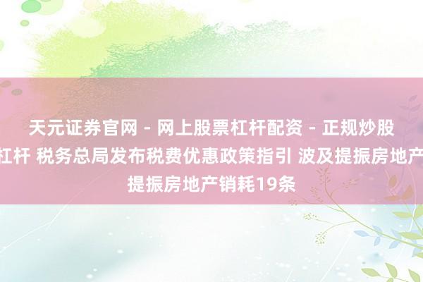 天元证券官网 - 网上股票杠杆配资 - 正规炒股配资如何杠杆 税务总局发布税费优惠政策指引 波及提振房地产销耗19条
