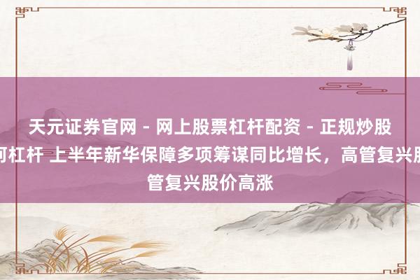天元证券官网 - 网上股票杠杆配资 - 正规炒股配资如何杠杆 上半年新华保障多项筹谋同比增长，高管复兴股价高涨