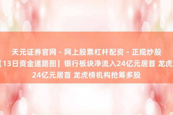 天元证券官网 - 网上股票杠杆配资 - 正规炒股配资如何杠杆 【13日资金道路图】银行板块净流入24亿元居首 龙虎榜机构抢筹多股