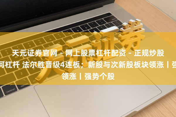 天元证券官网 - 网上股票杠杆配资 - 正规炒股配资如何杠杆 法尔胜晋级4连板；新股与次新股板块领涨丨强势个股