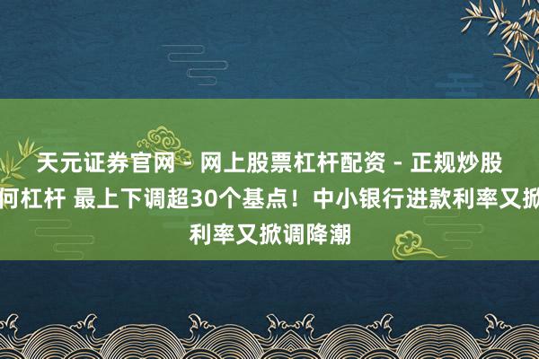 天元证券官网 - 网上股票杠杆配资 - 正规炒股配资如何杠杆 最上下调超30个基点！中小银行进款利率又掀调降潮