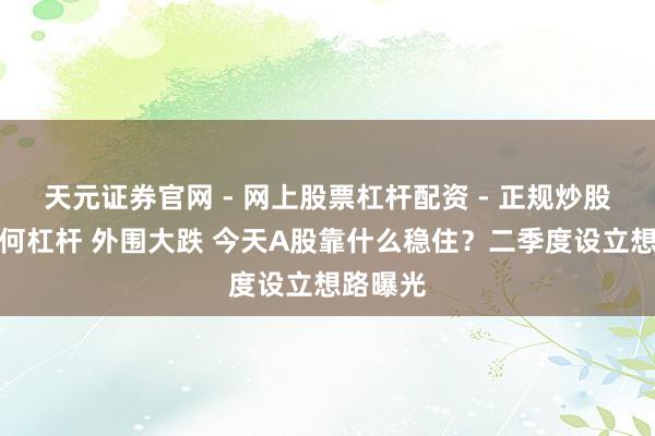 天元证券官网 - 网上股票杠杆配资 - 正规炒股配资如何杠杆 外围大跌 今天A股靠什么稳住？二季度设立想路曝光