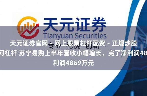 天元证券官网 - 网上股票杠杆配资 - 正规炒股配资如何杠杆 苏宁易购上半年营收小幅增长，完了净利润4869万元