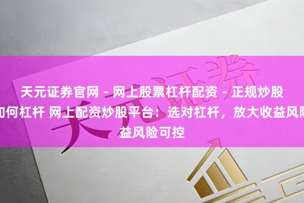 天元证券官网 - 网上股票杠杆配资 - 正规炒股配资如何杠杆 网上配资炒股平台：选对杠杆，放大收益风险可控