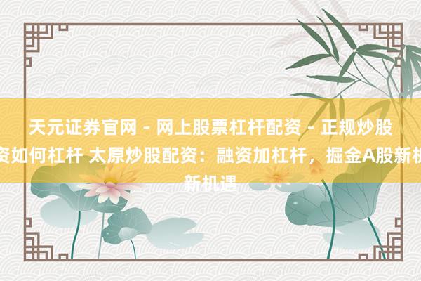 天元证券官网 - 网上股票杠杆配资 - 正规炒股配资如何杠杆 太原炒股配资：融资加杠杆，掘金A股新机遇